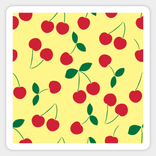 Cherry print on yellow Sticker